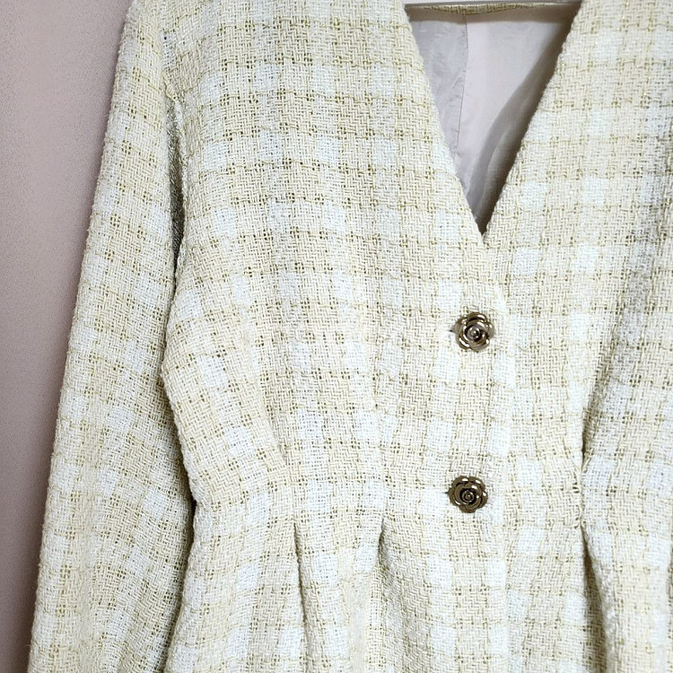 반값 / 퍼프소매 / 트위드자켓--2