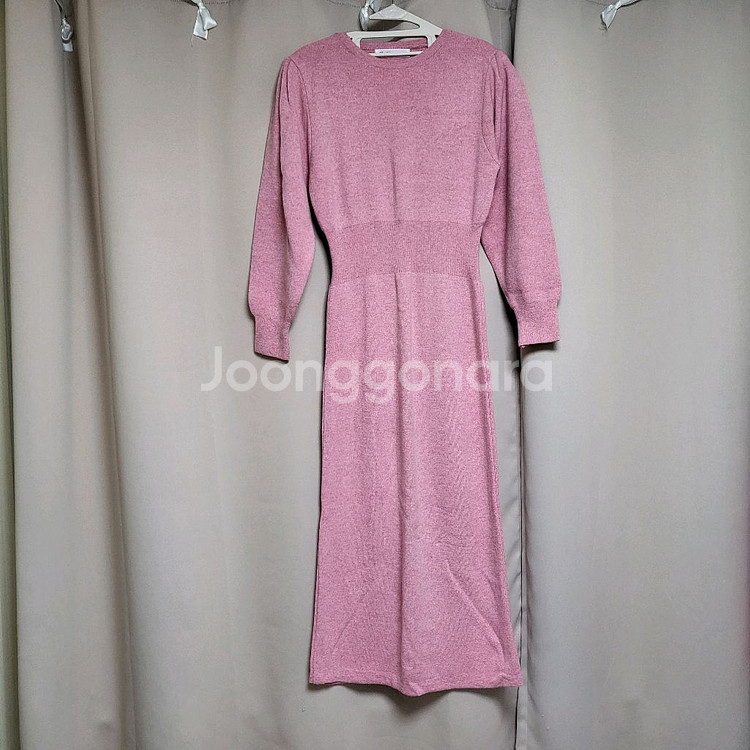 반값 / 어깨퍼프 / 롱니트 원피스--0