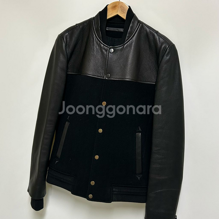 [남자 95]한섬 시스템 고트스킨레더 콤비 스타디움점퍼--1