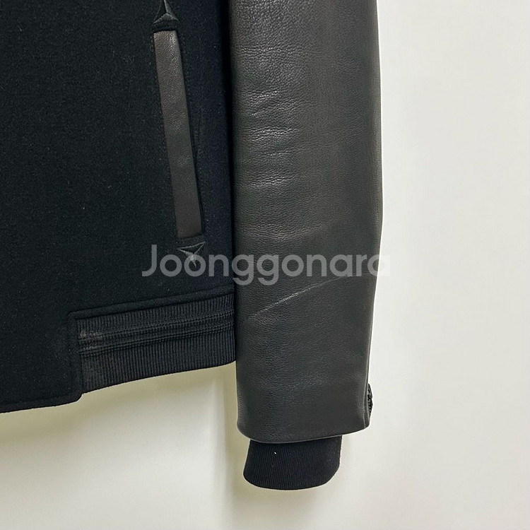 [남자 95]한섬 시스템 고트스킨레더 콤비 스타디움점퍼--2