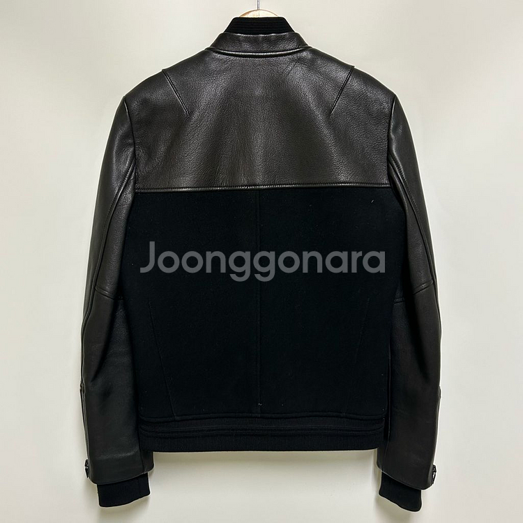 [남자 95]한섬 시스템 고트스킨레더 콤비 스타디움점퍼--6