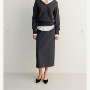 SIE 젠느 벨티드 스커트 차콜 미디M 새상품