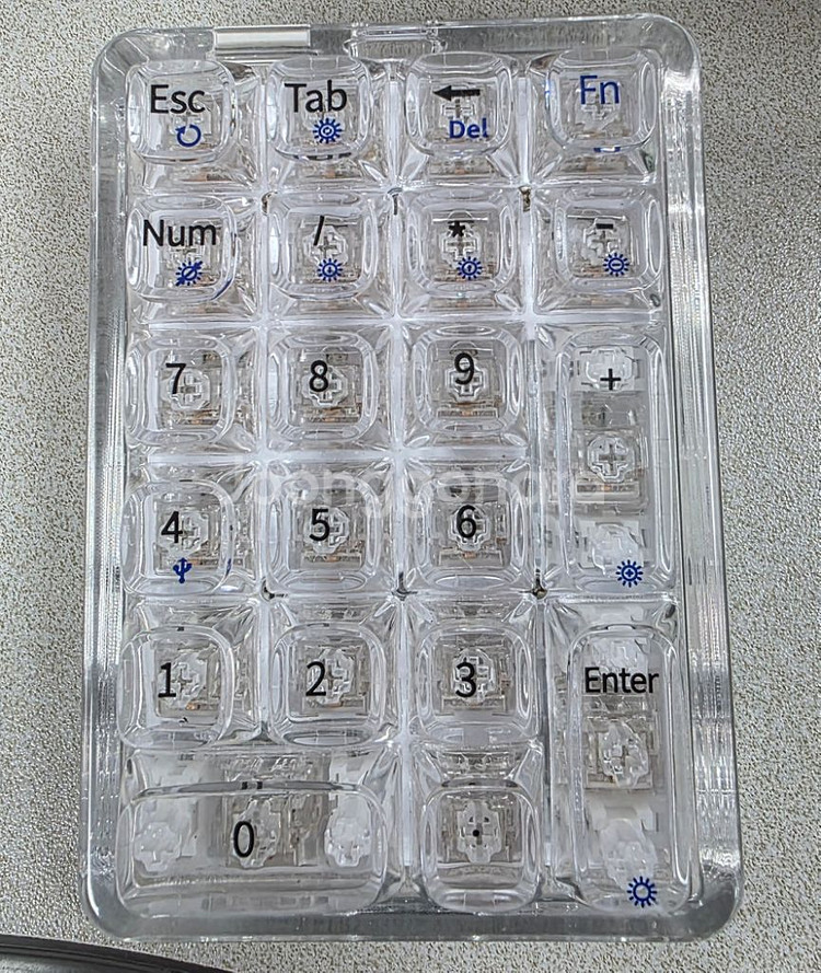 F21 투명 텐키 기계식 넘패드 숫자 넘버 키패드 키보--2