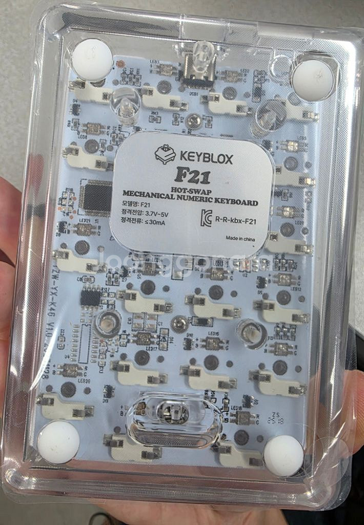 F21 투명 텐키 기계식 넘패드 숫자 넘버 키패드 키보--3