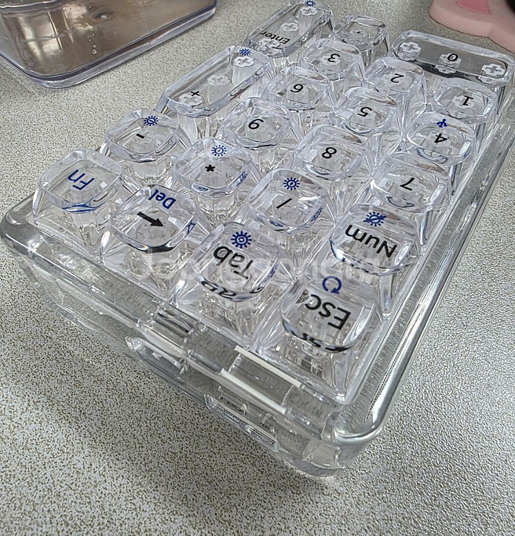 F21 투명 텐키 기계식 넘패드 숫자 넘버 키패드 키보--4