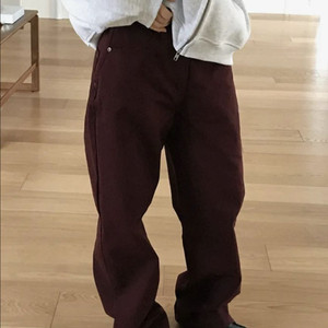 블렘토 백라인 코튼 팬츠 버건디 S