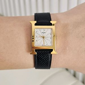 에르메스 20mm h아워 HH1.201 금장 여성 손목