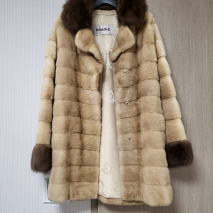 근화모피 밍크 세이블 풀스킨 밍크 코트 사바티에