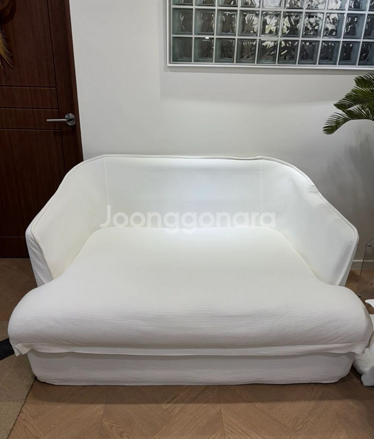 버즈가구 1.5인용 아이보리 소파+스툴--1