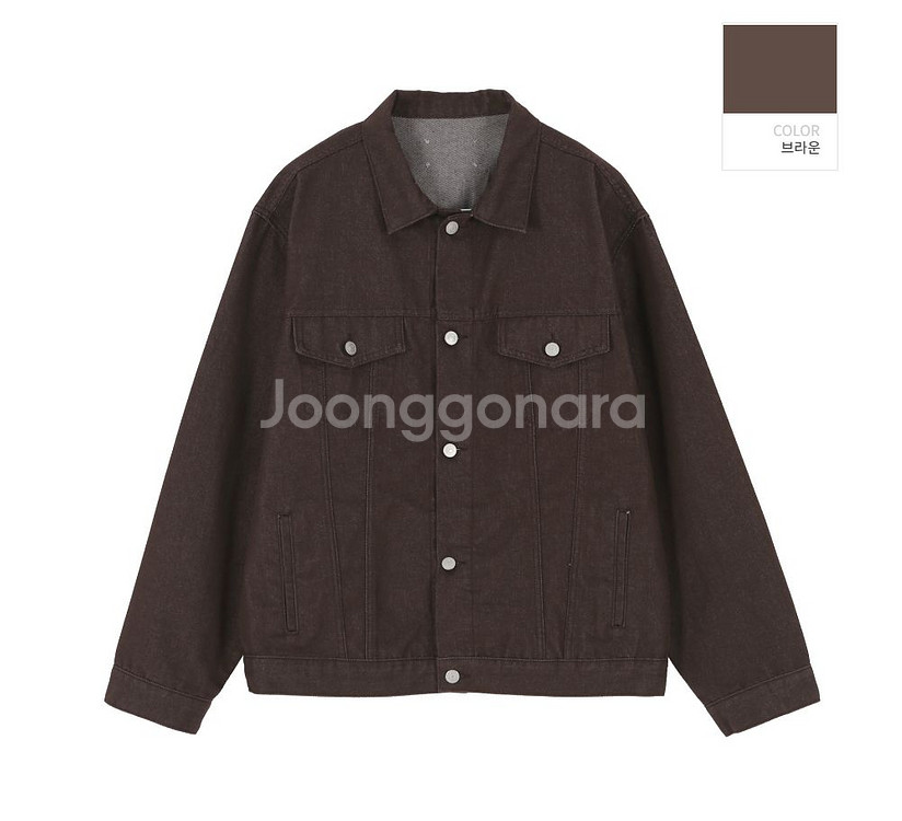 오버핏 코튼 자켓 브라운--0