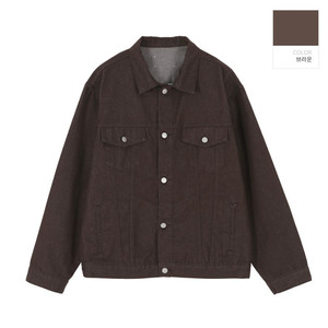 오버핏 코튼 자켓 브라운