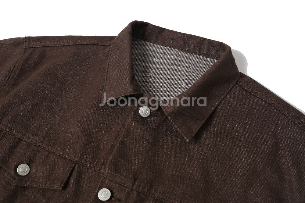 오버핏 코튼 자켓 브라운--2