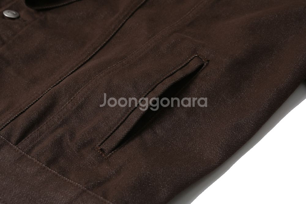 오버핏 코튼 자켓 브라운--4