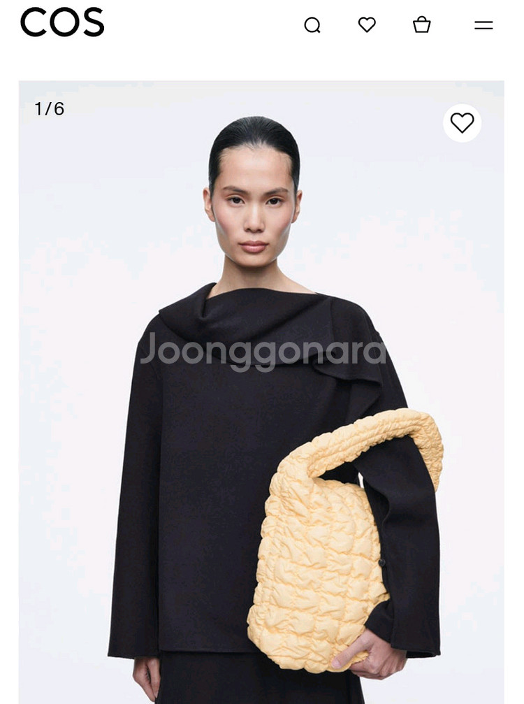 COS 퀼티드 미니 토트백 라이트 옐로우--2