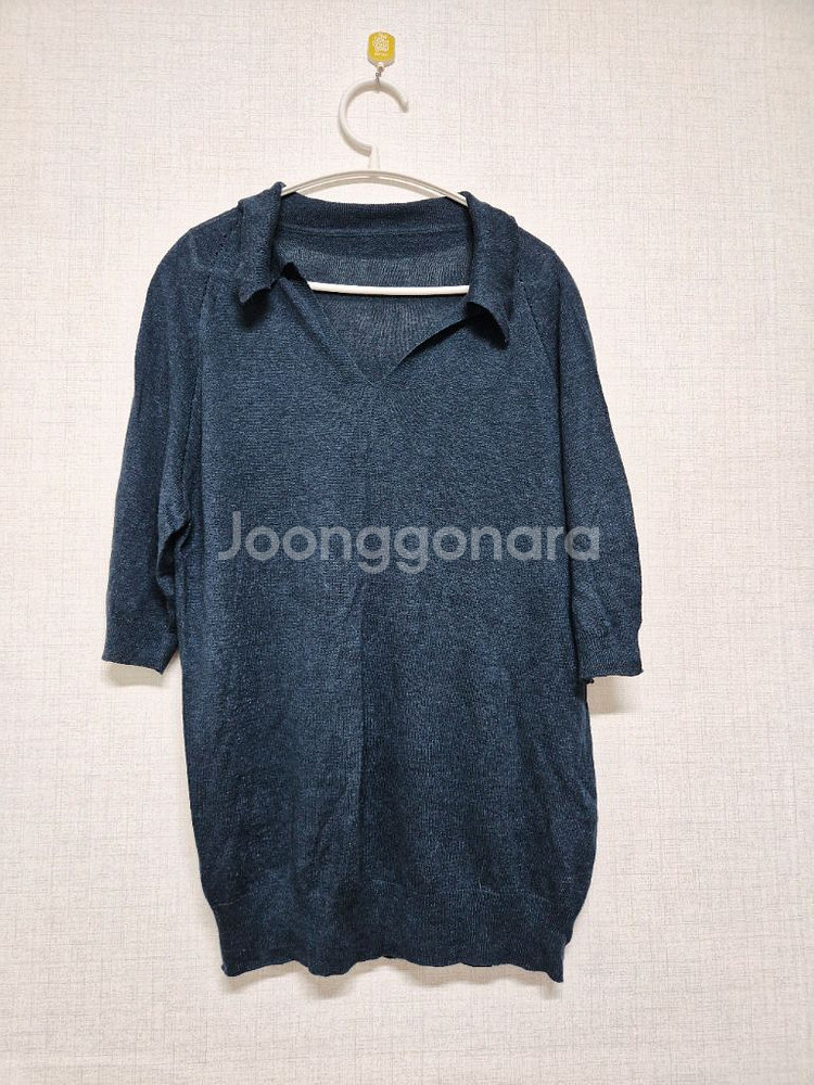 카라 반팔 니트--0