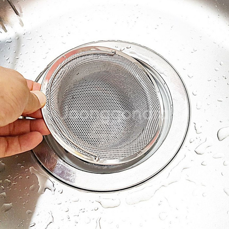 [새제품] 고급 스텐304 손잡이 배수구망 14cm--1