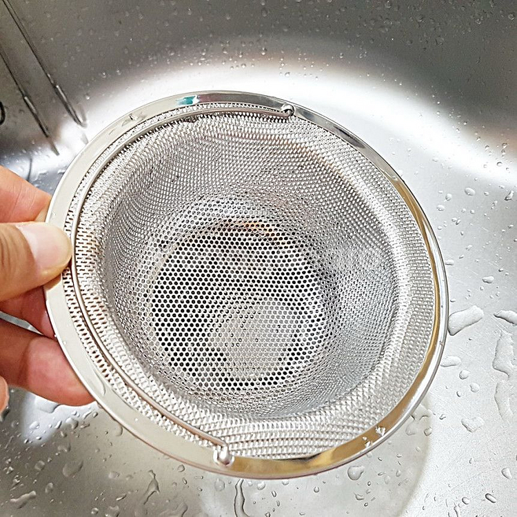 [새제품] 고급 스텐304 손잡이 배수구망 14cm--0