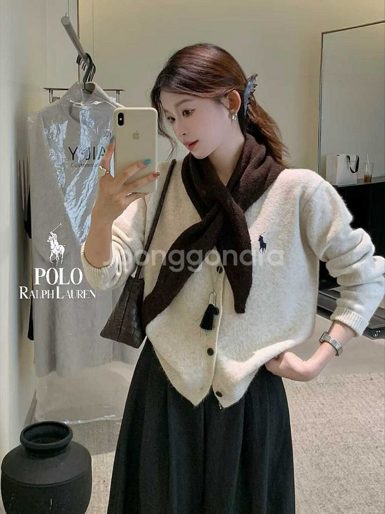 폴오 랄프** 가디건스카프세트--2