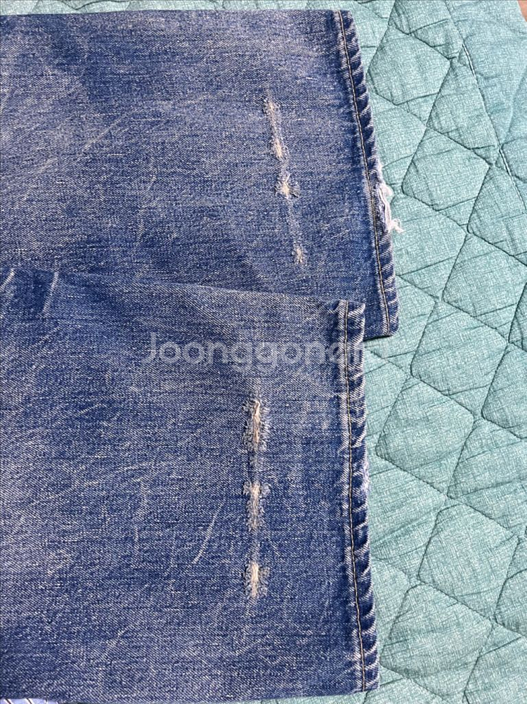 휴먼메이드 셀비지 워싱 디스 데님 팬츠 34--8