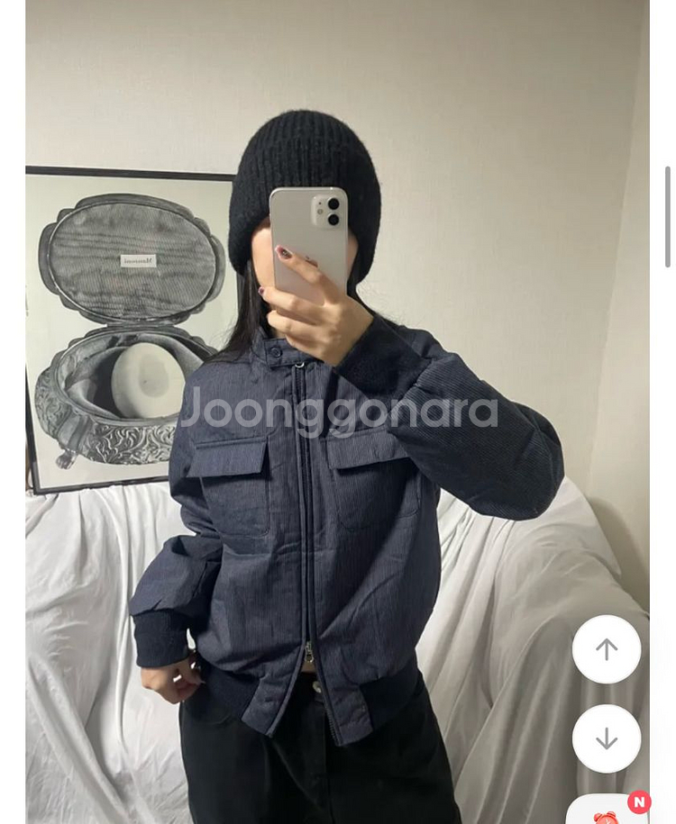 에이블리 캐쥬얼 투웨이 스트라이프 도톰 자켓 (새상품)--0