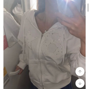 에이블리 y2k 빅 스타 투웨이 후드 집업 (새상품)