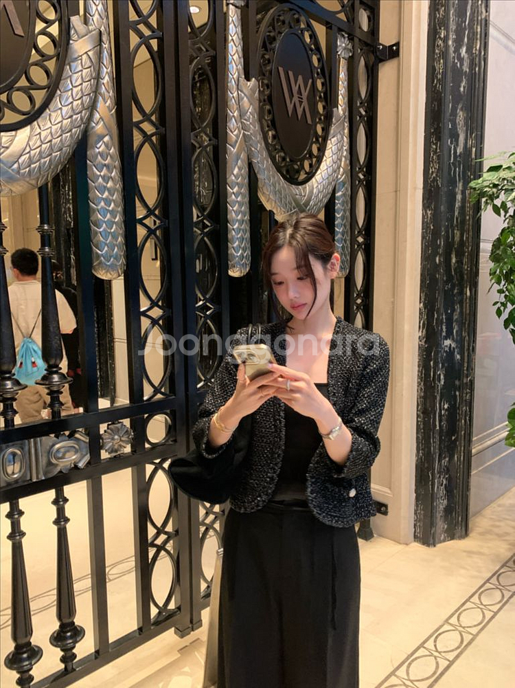 오브제스트 핸드메이드 트위드 펄 가디건 팔아요!!!--6