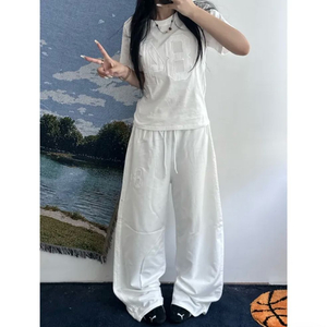 에이블리 레이스 트랙 라인 패치 밴딩 팬츠 (새상품)