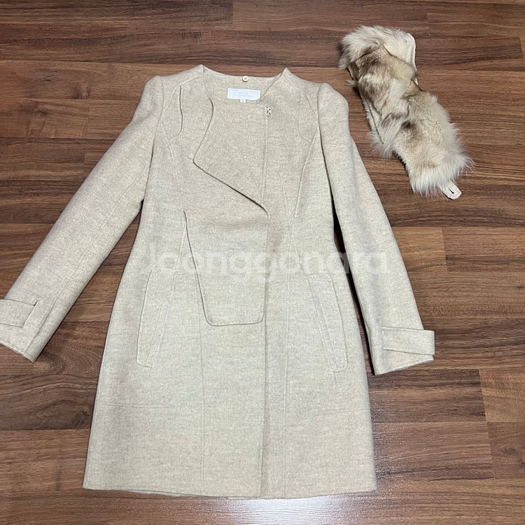 보브 털 탈부착 모직코트(55)--1