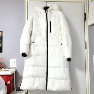 하스웰론 충전재 화이트 롱패딩