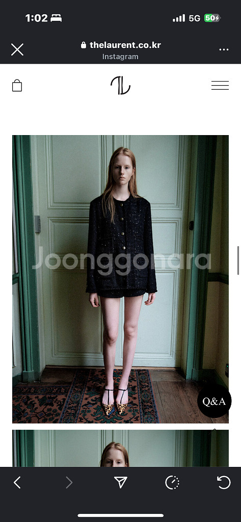 더로랑 블랙 트위드 쇼츠 (새상품)--2