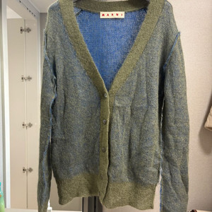 마르니 모헤어 가디건 그린/블루