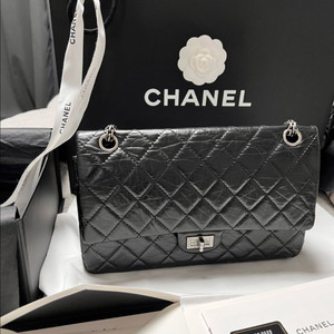 샤넬 2.55 빈티지 라지 (28cm모델) 블랙 은장