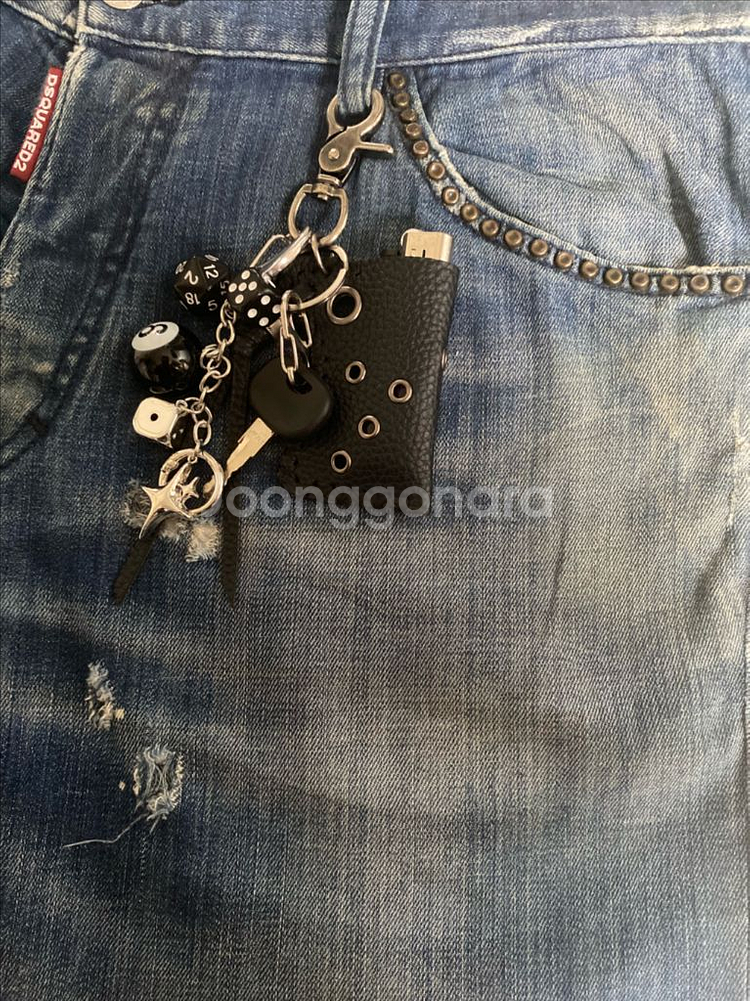 빈티지 펀칭 라이터 케이스 키링--1