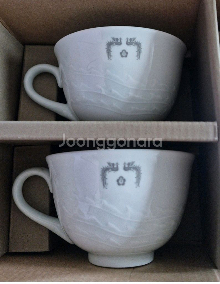 청와대 대통령 봉황문 백자 커피잔세트 미사용 수집품 선--3