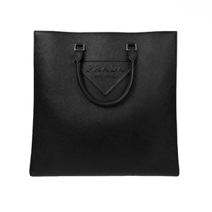 프라다 사피아노 엠보싱 로고 레더 가죽 토트백 숄더백