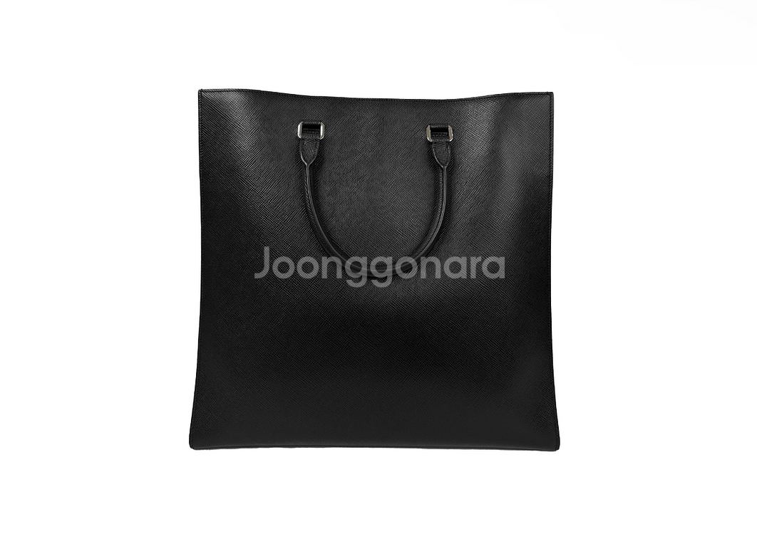 프라다 사피아노 엠보싱 로고 레더 가죽 토트백 숄더백--2