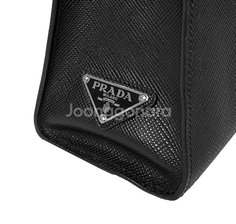 프라다 사피아노 엠보싱 로고 레더 가죽 토트백 숄더백--6