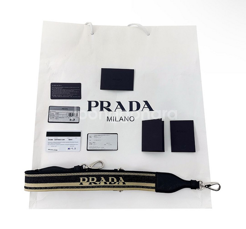 프라다 사피아노 엠보싱 로고 레더 가죽 토트백 숄더백--8