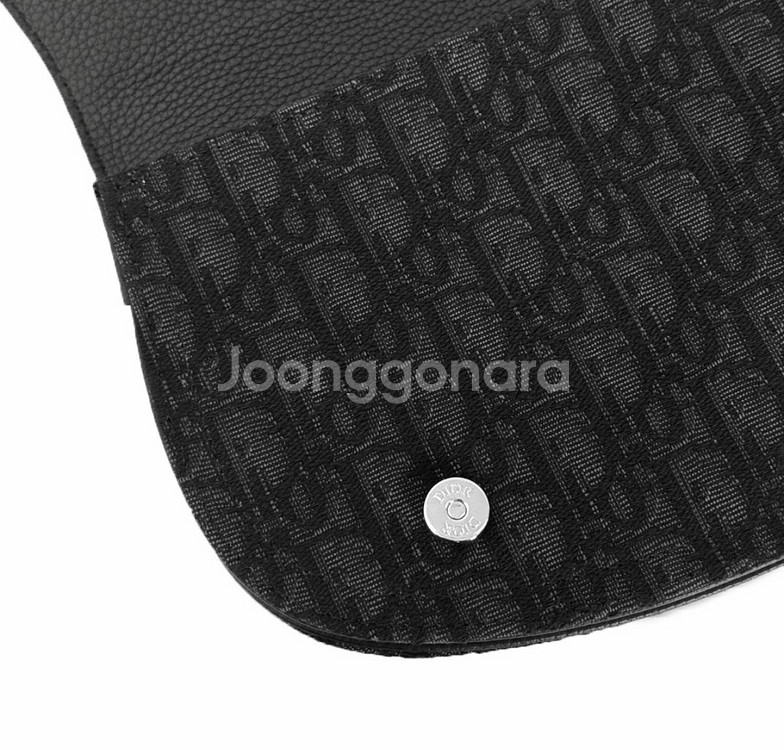 디올 오블리크 자카드 메신저 새들백 크로스백 블랙--4