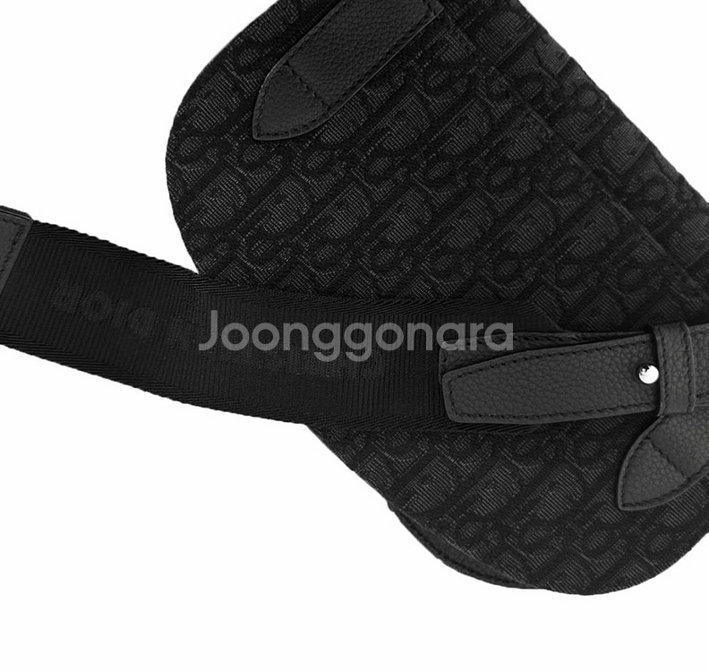 디올 오블리크 자카드 메신저 새들백 크로스백 블랙--5