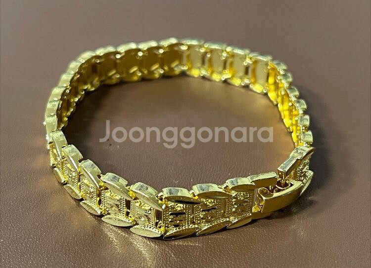 새제품 남성용 24K 도금 장미 모양 팔찌--0