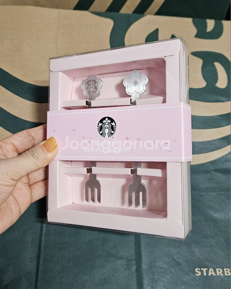 미개봉)스타벅스 체리블라썸 블라썸 디저트 포크 세트--2