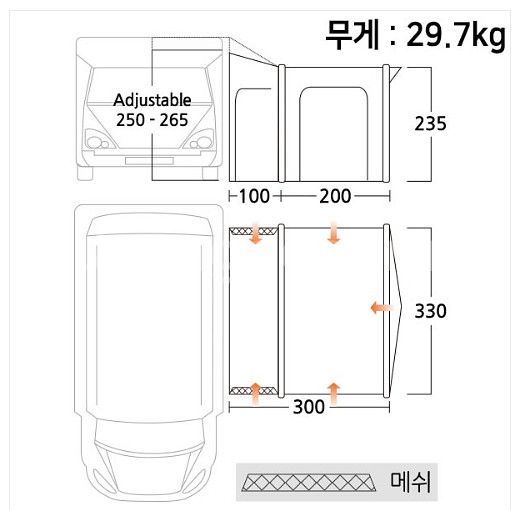 반고 모터 몬텔레나 330 어닝텐트--1