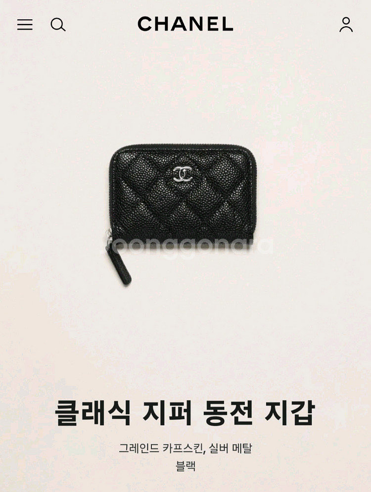 사넬 클래식 지퍼돌이 카드지갑 금장 (새상품)--1