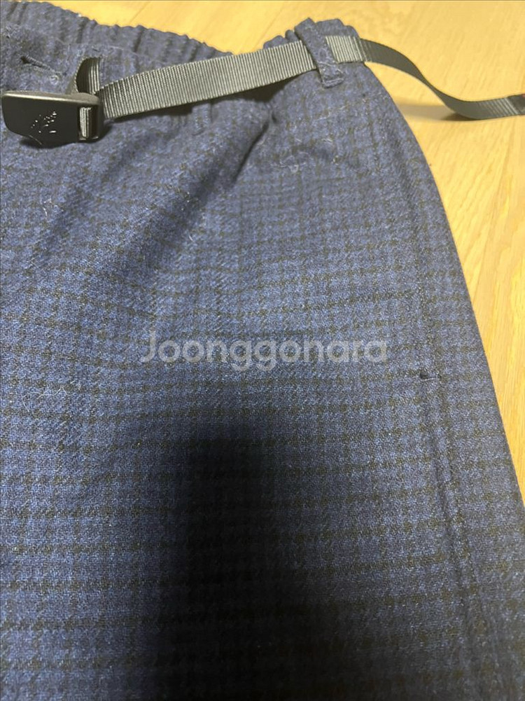 그라미치 울 체크 팬츠 네이비--1