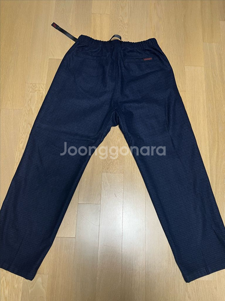 그라미치 울 체크 팬츠 네이비--3