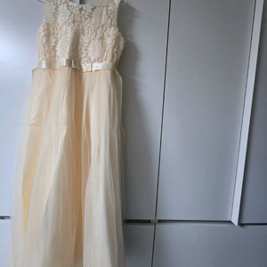 여아 콩쿨 드레스 아이보리+파니에 속치마세트