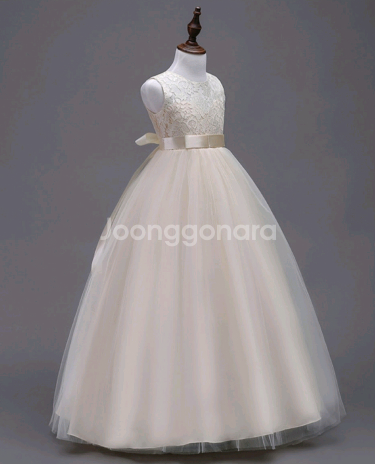 여아 콩쿨 드레스 아이보리+파니에 속치마세트--4