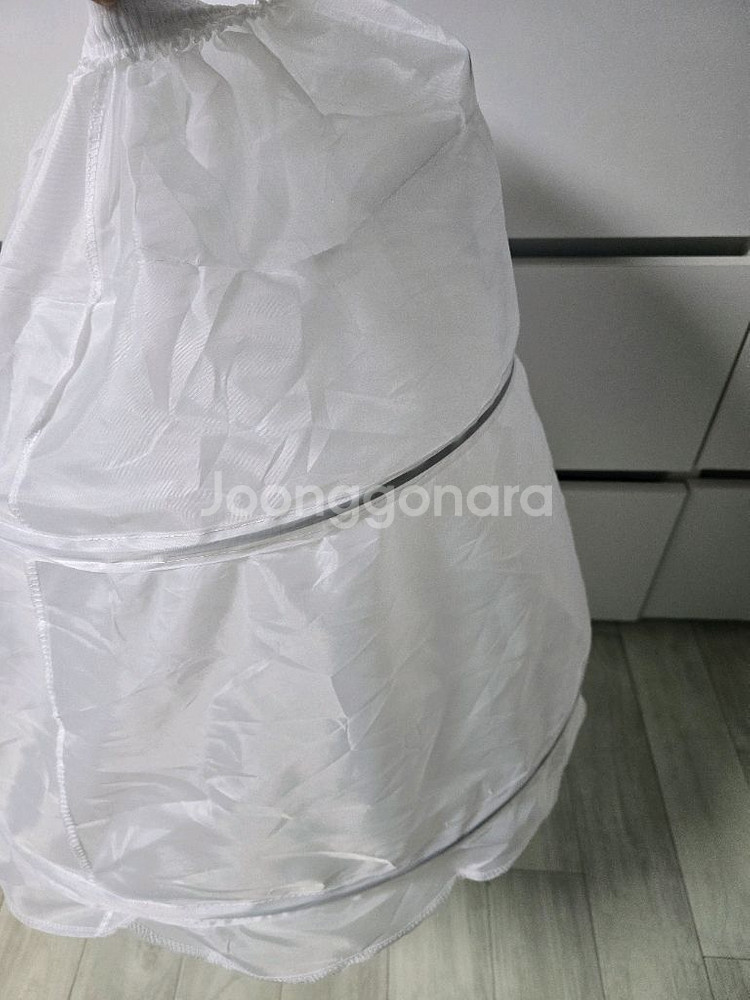 여아 콩쿨 드레스 아이보리+파니에 속치마세트--2