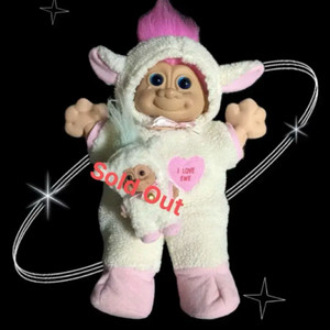 빈티지 양 트롤 인형